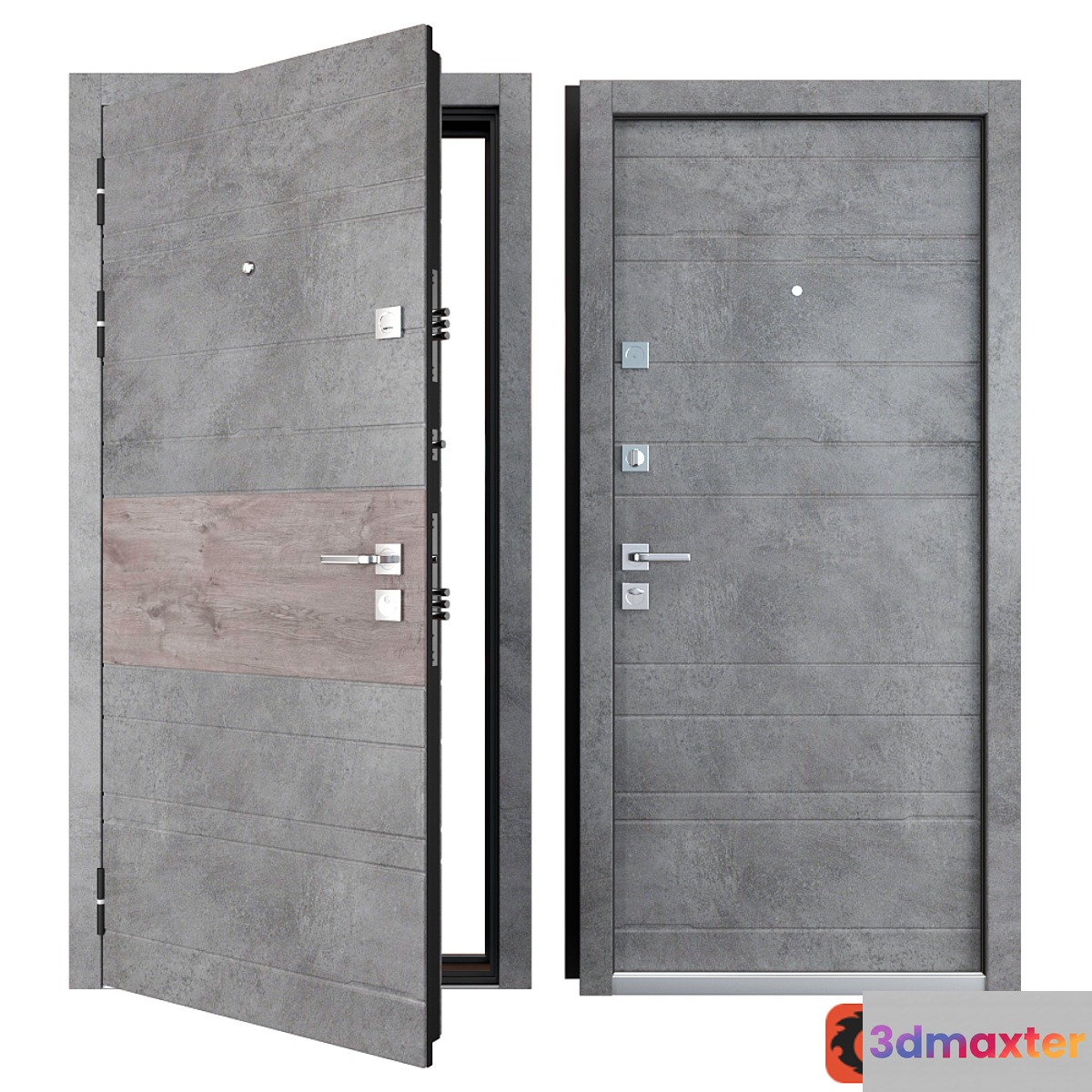 Entrance metal door of Tire (Zimen) 3D Max
