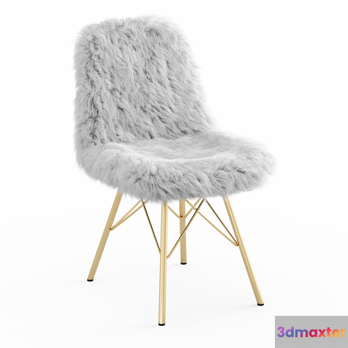 Fur white chair 3D Max