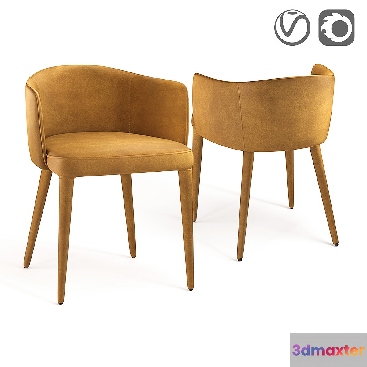 Armchair velor Bristol 3D Max