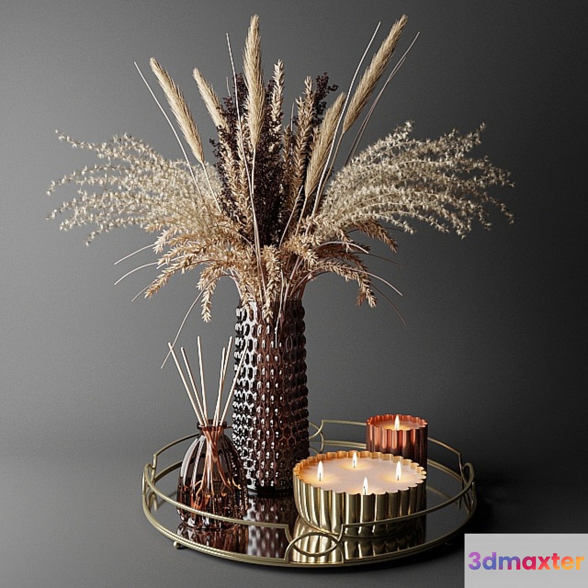 Dry bouquet in the decorative vase | Bouquet of dried flowers in a decorative vase - No.3