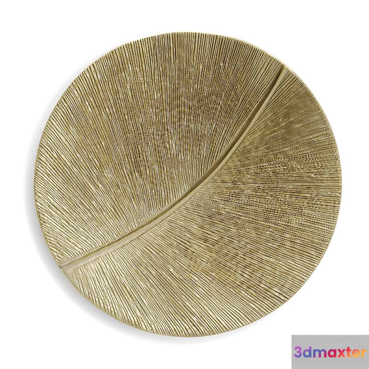 Round wall panel leaf curcle gold - No.4