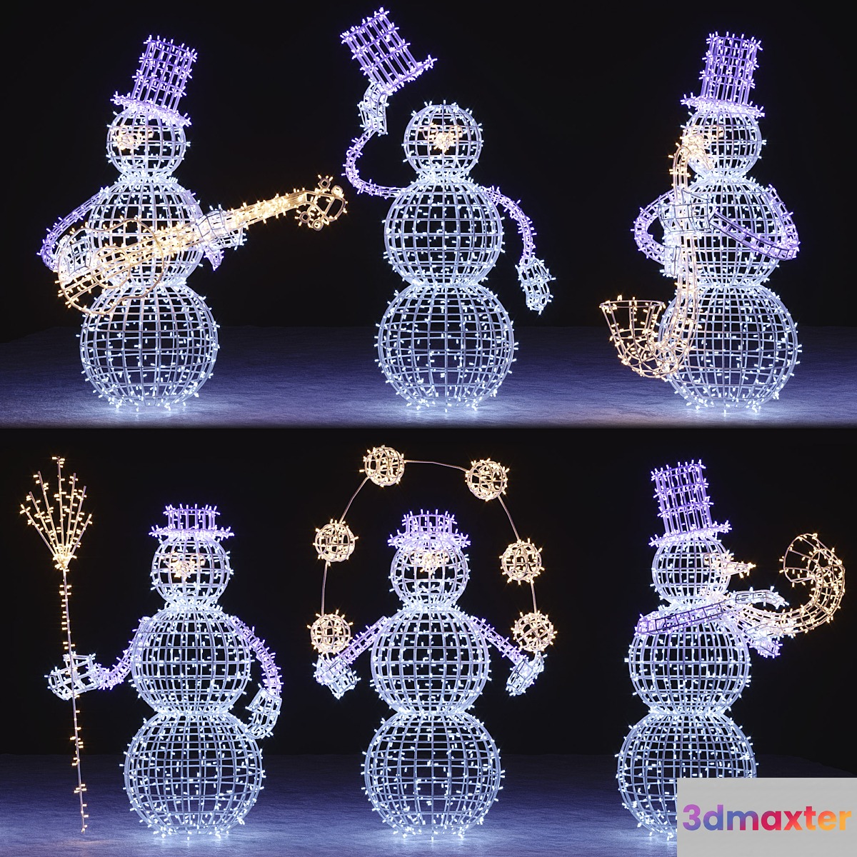 Snowman figures from garlands - No.3