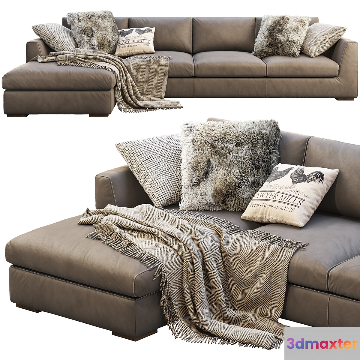 RH Modena Taper Arm Chaise Sectional Sofa - No.3