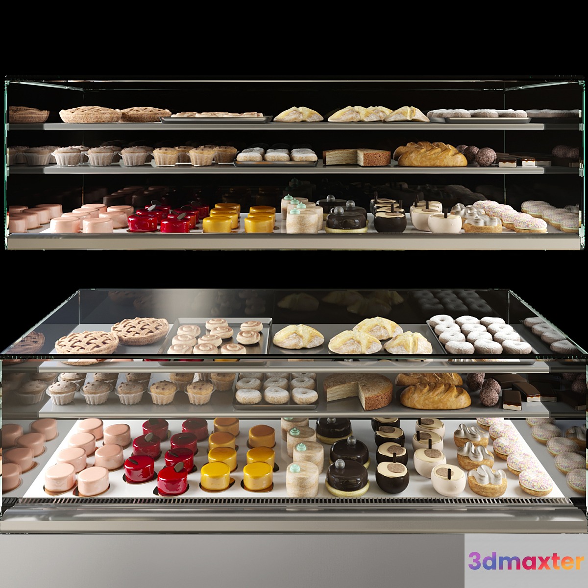Showcase in a pastry shop with desserts sweets and other different cakes 4 - No.3