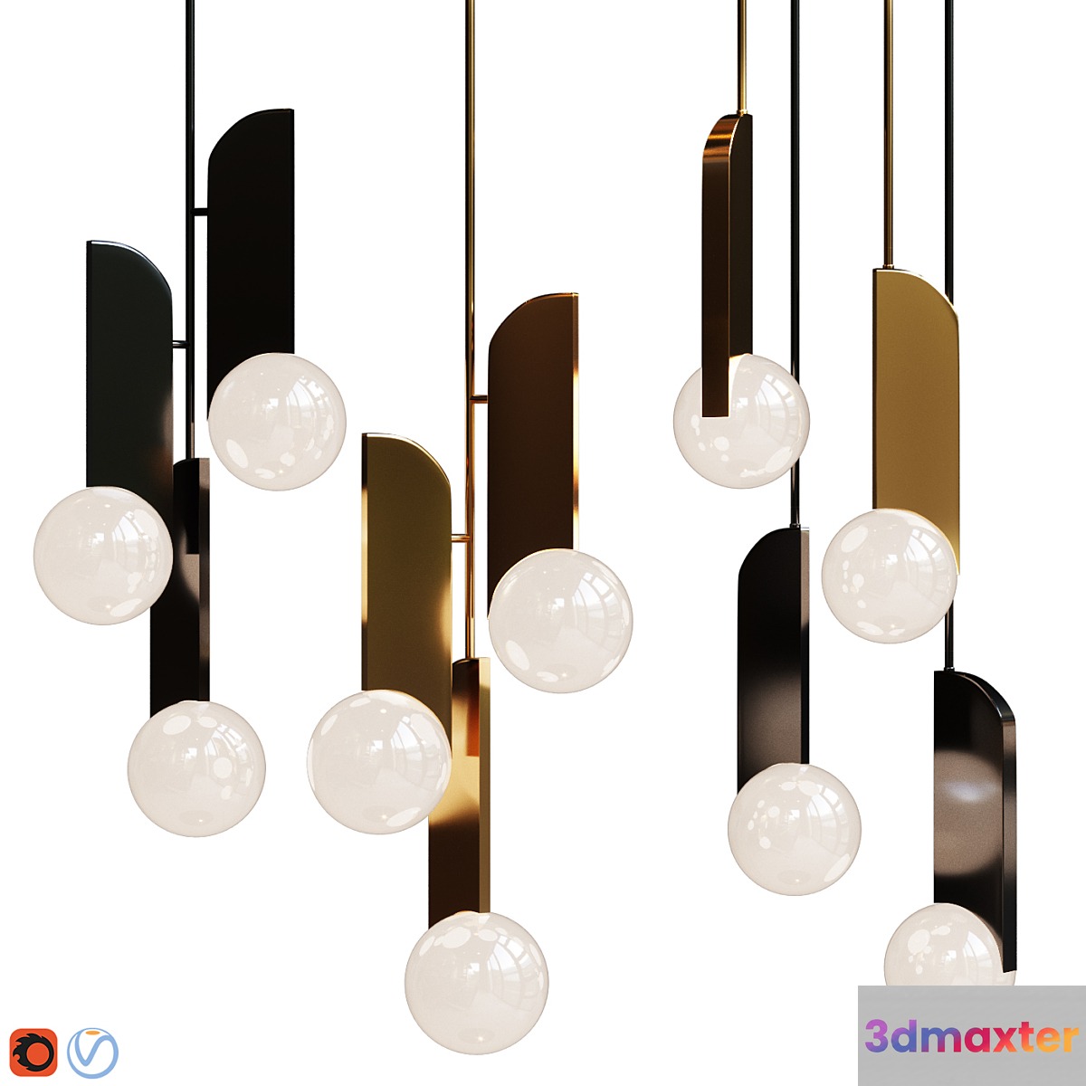 Pendant lamp Neo lampatron Gold _ Black
