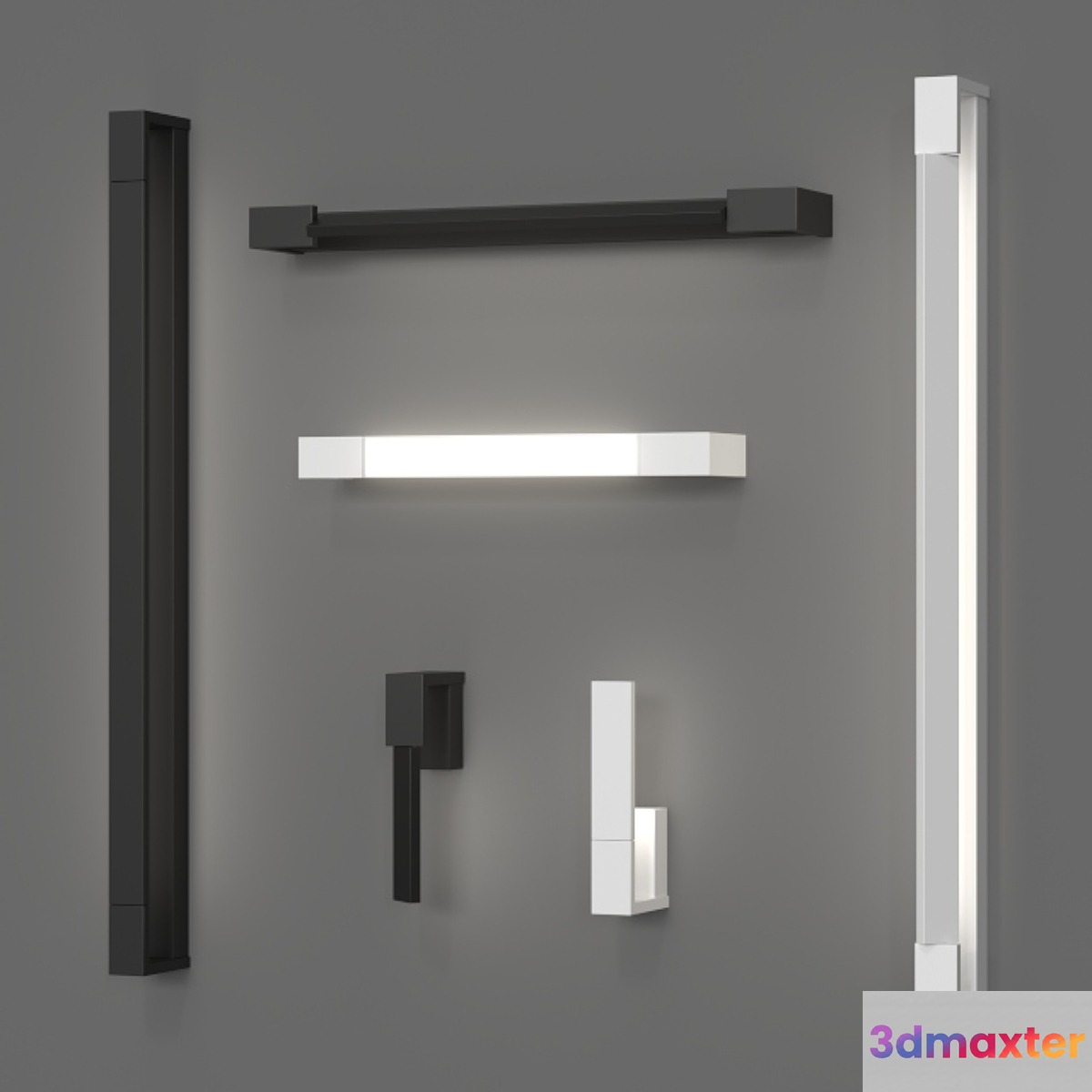 Azzardo Dali wall lamp set (6 sizes 2 colors) 3D Max