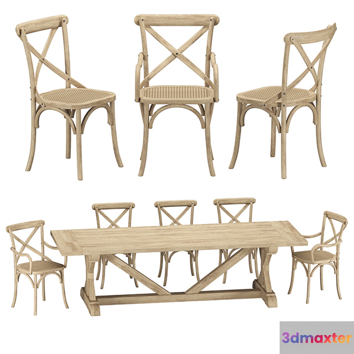 Restoration Hardware - Madeleine Chairs with Salvaged Table