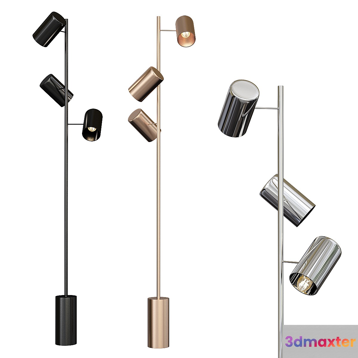 Trio black floor lamp