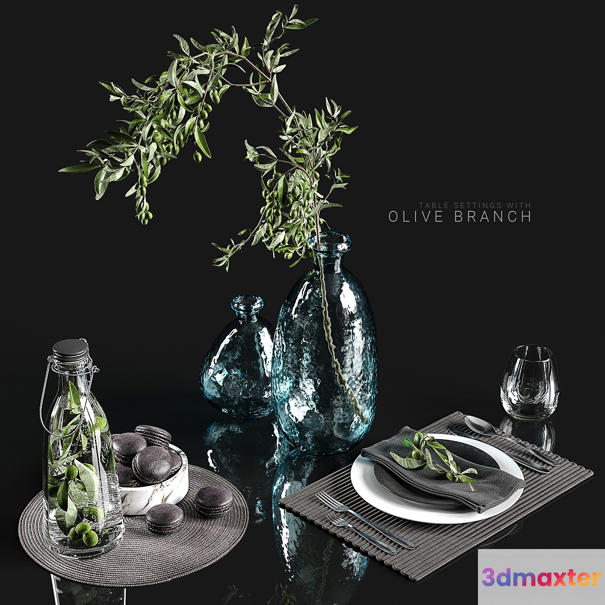 Table settings with olive branch - No.2