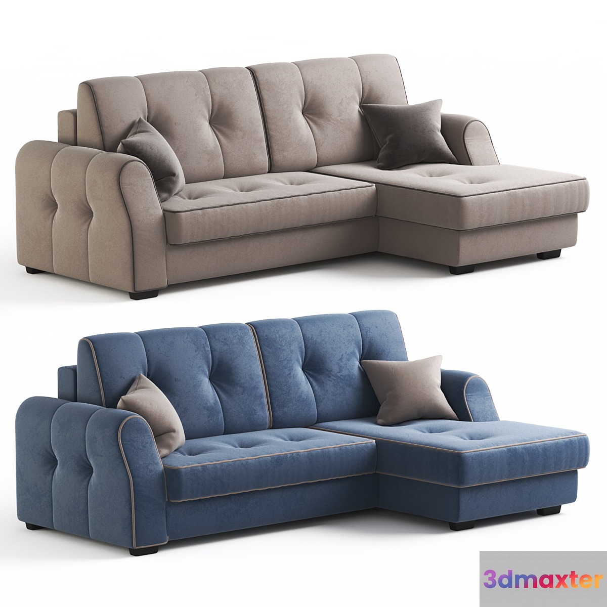 Corner sofa bed Oscar from Hoff. Beige and blue upholstery options. - No.4
