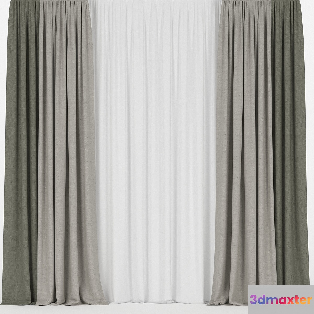 Curtains in two colors with tulle - No.2