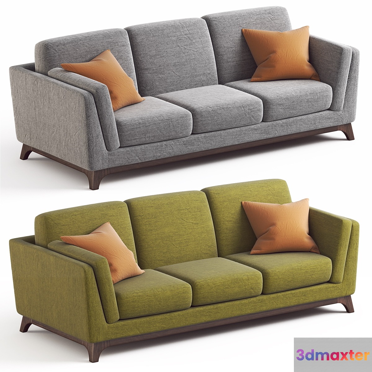 ARTICLE Ceni Sofa. Pyrite Gray and Seagrass Green upholstery variants. - No.2