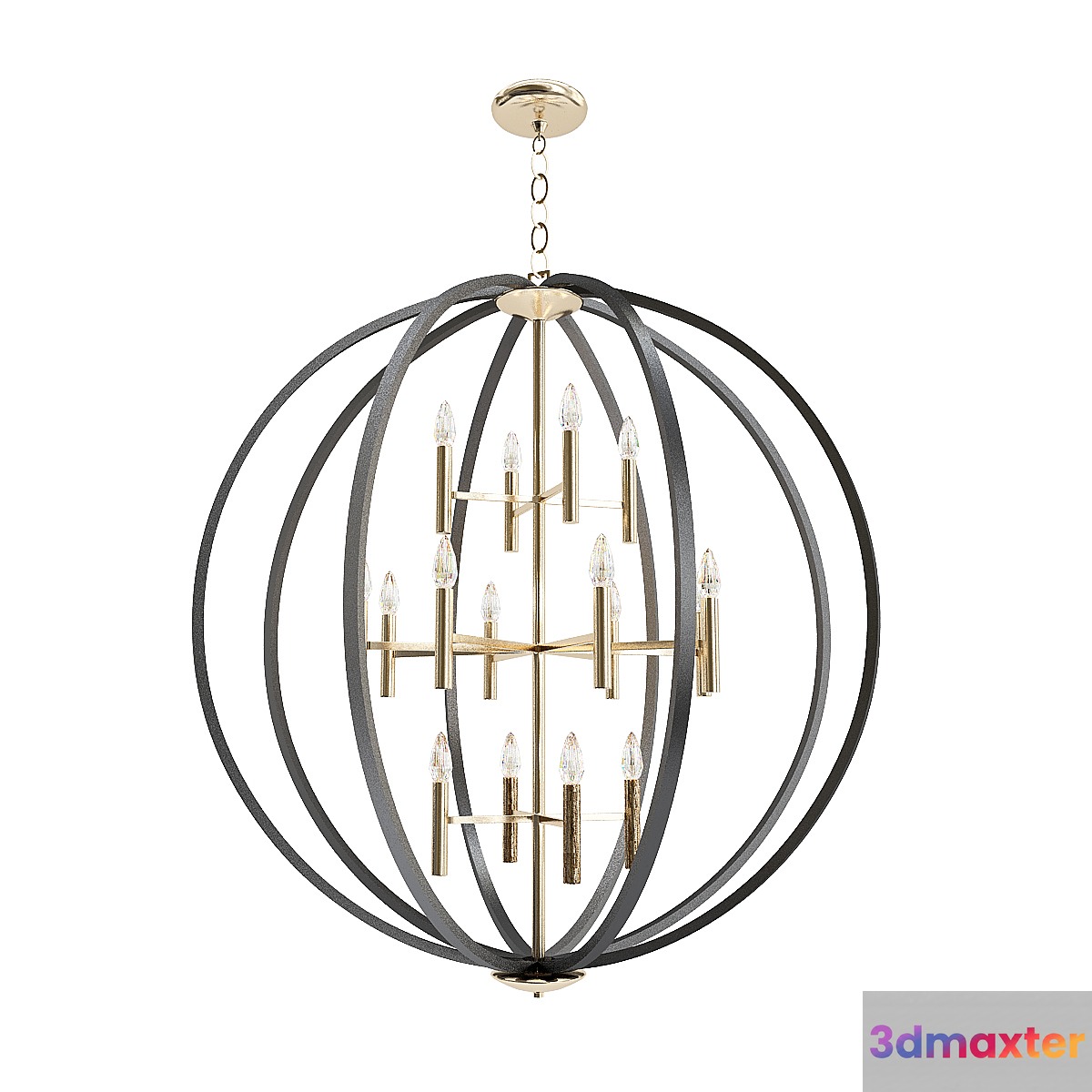 Euclid_Chandelier_Spanish_Bronze 3D Max