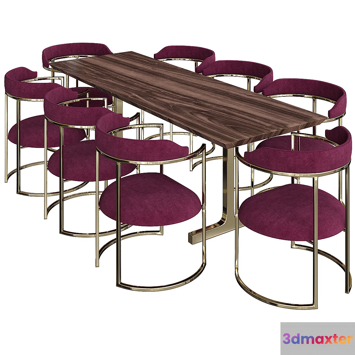 Live Edge Solid Walnut Slab Dining Table with Resin Finish