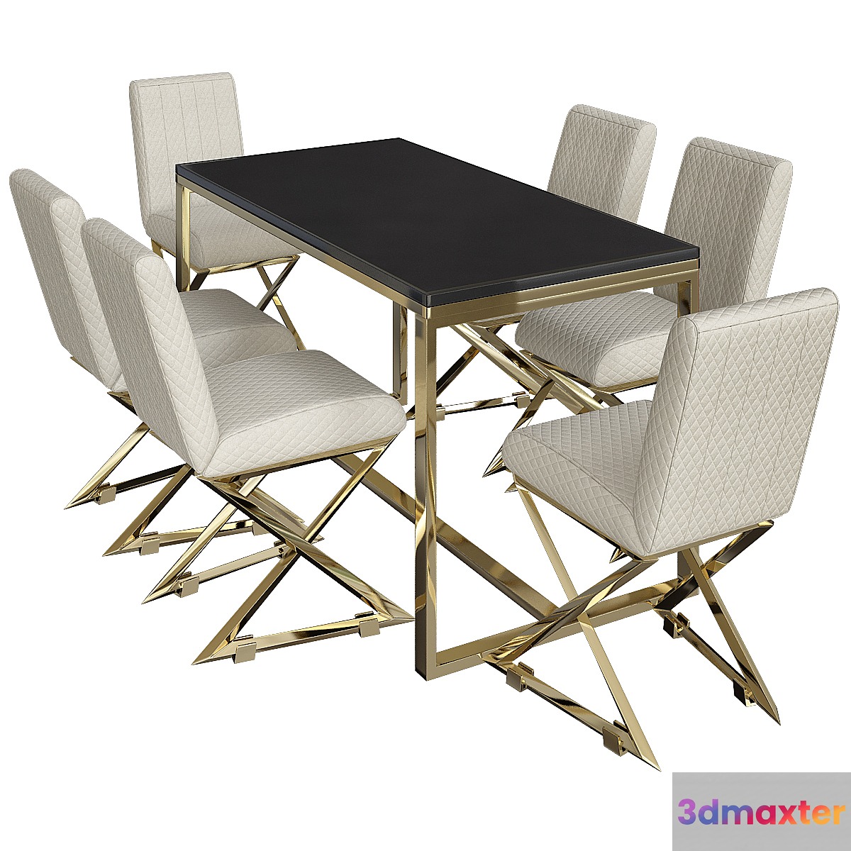 China Gold Mirror Stainless Steel Dining Table