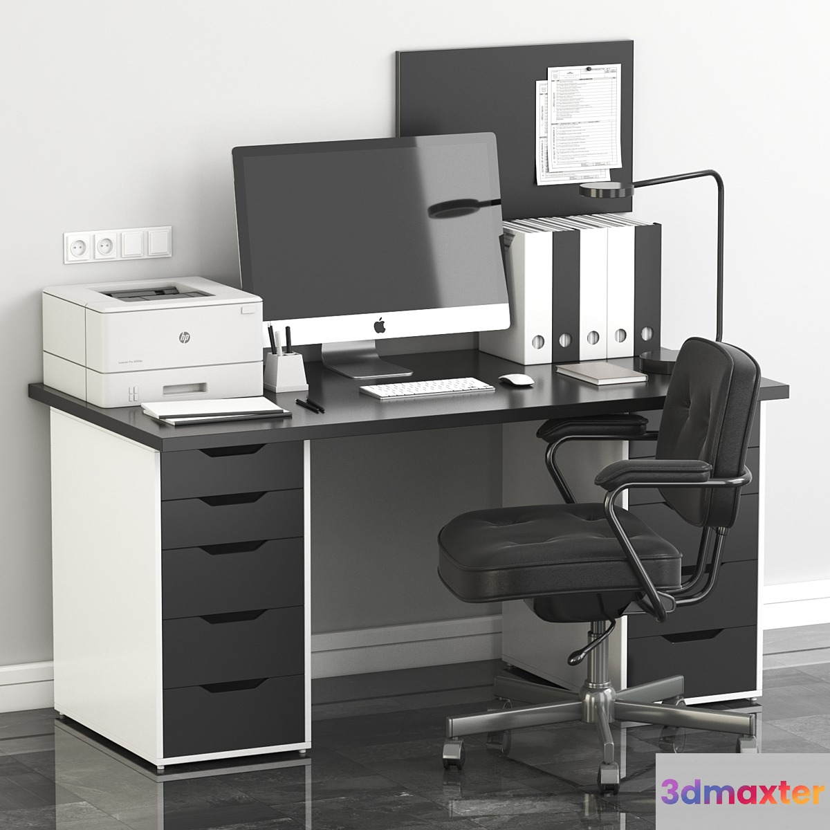 Ikea Office Workplace with Alex Table and Alefjall Chair - No.10