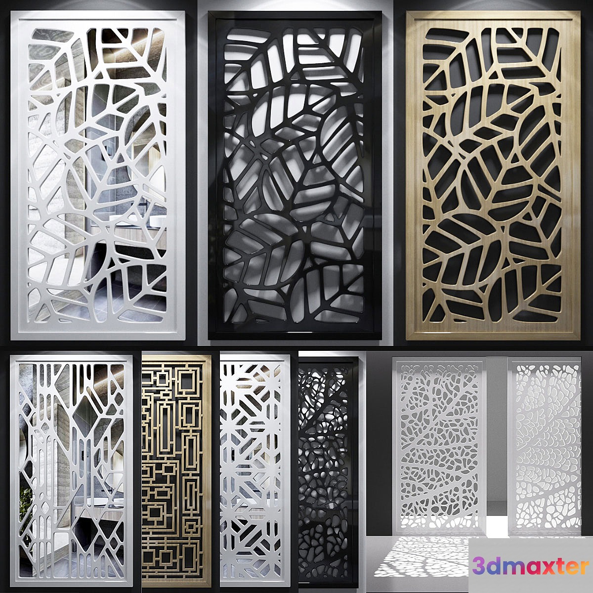 Set of decorative panels_05 3D Max