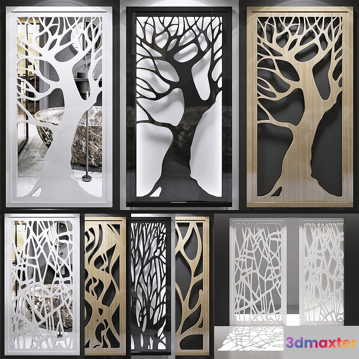 Set of decorative panels_15 3D Max