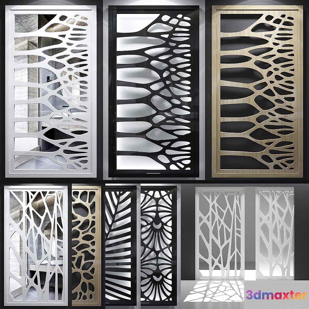 Set of decorative panels_16 3D Max