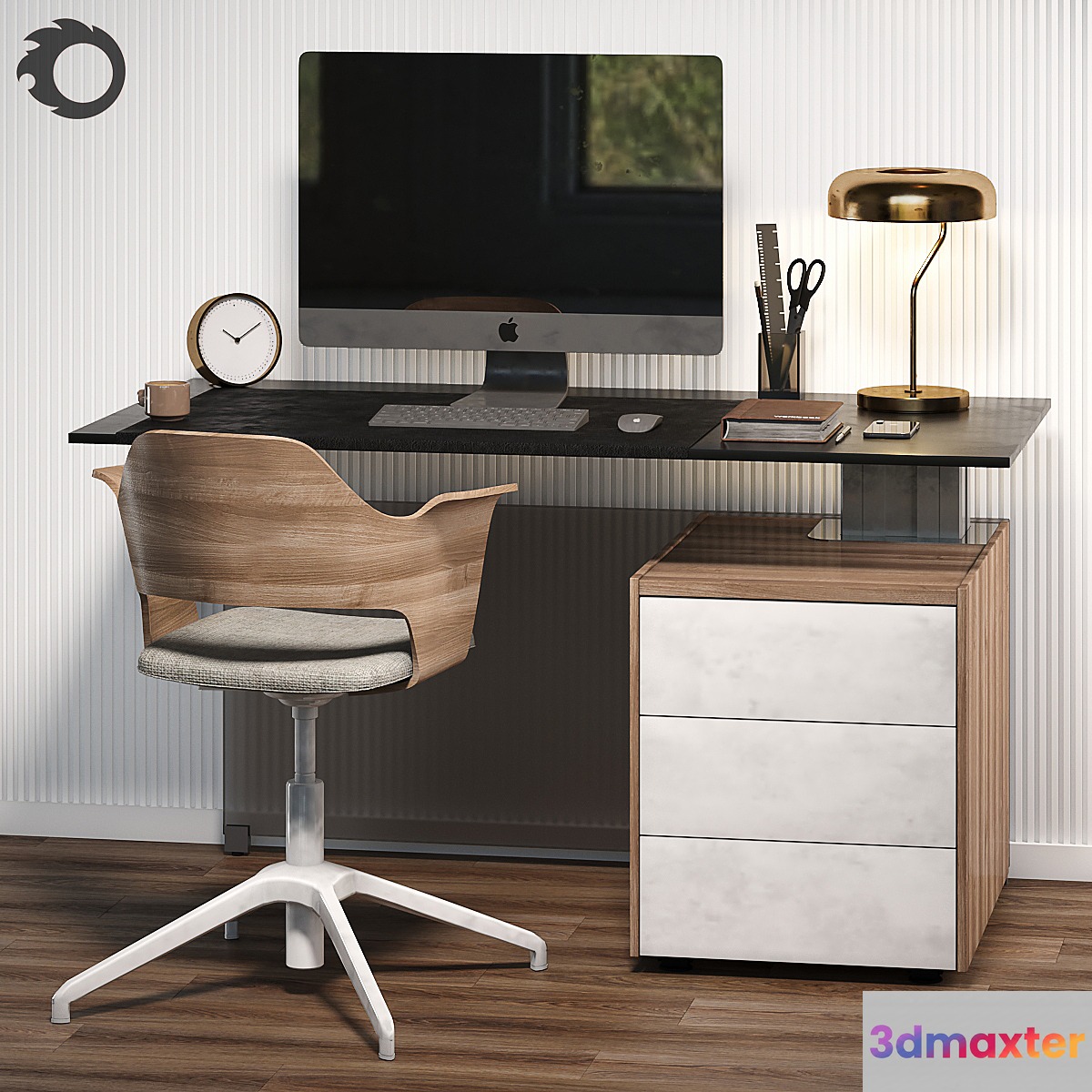 Workplace with BENE table and IKEA chair - No.2