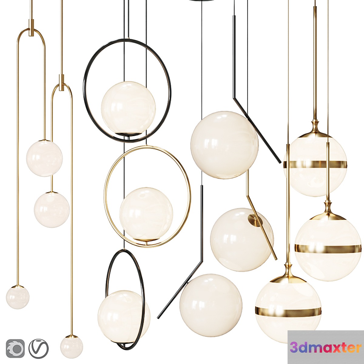 Four Pendant Lights scandinavian amazing set vol. 21 - No.2