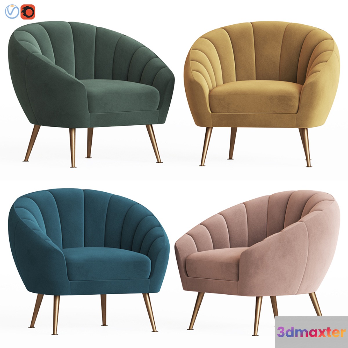 Primrose Accent Armchair Made 3D Max