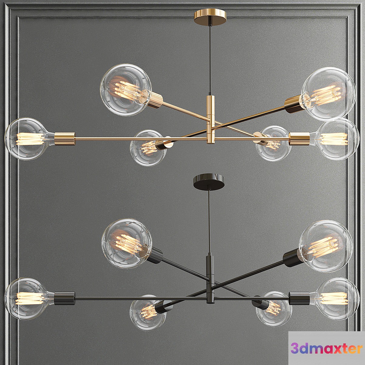 Alana Rustic 6 Bulb 3D Max