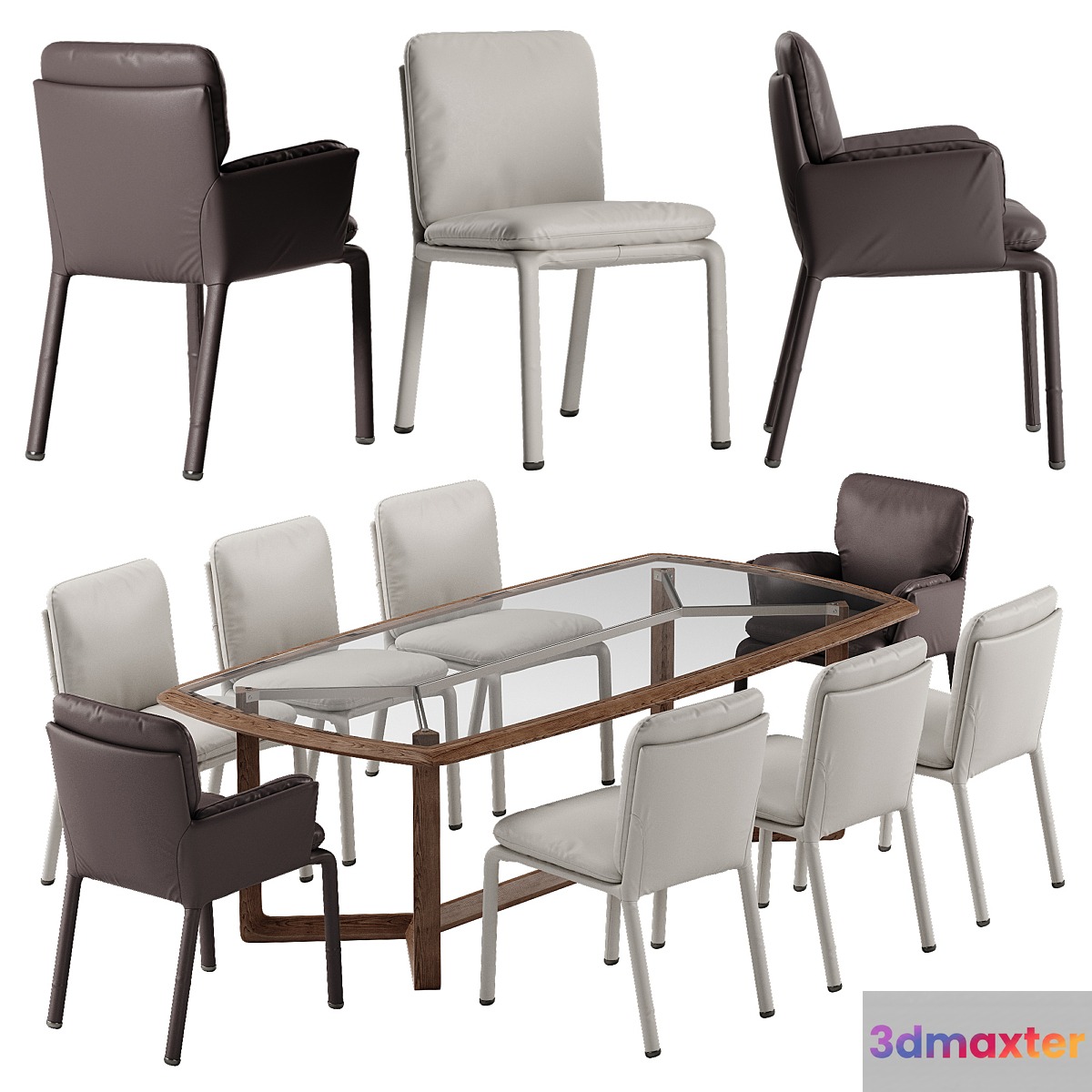 Natuzzi Ambra chair Amber table set