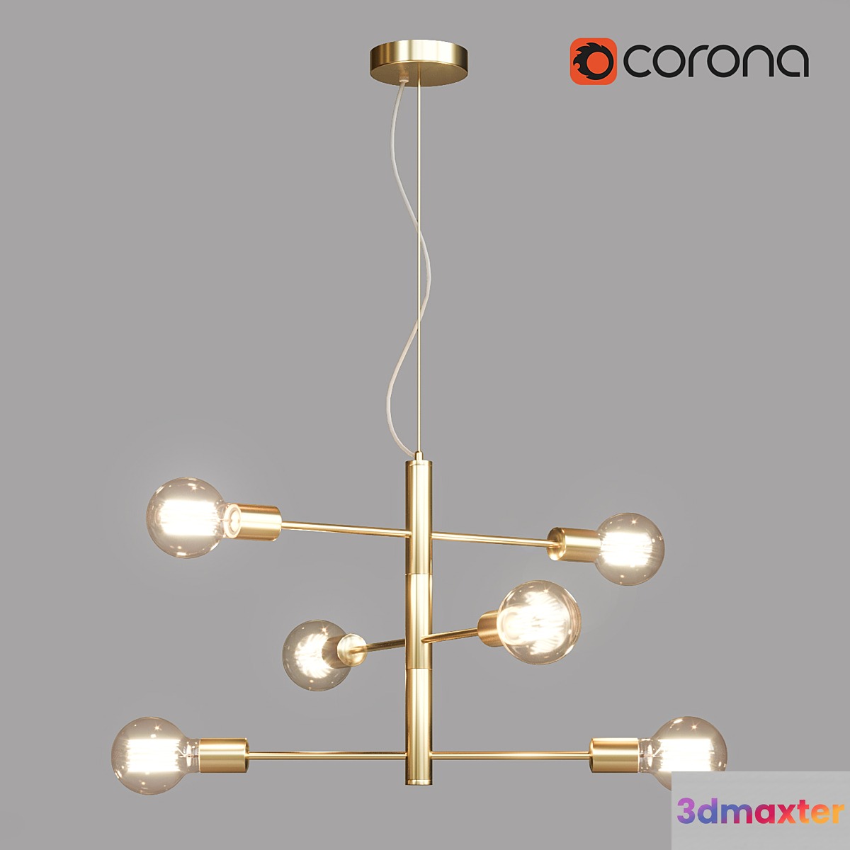 Hanging chandelier Lussole Lgo Huron GRLSP-8155 - No.2 3D Max