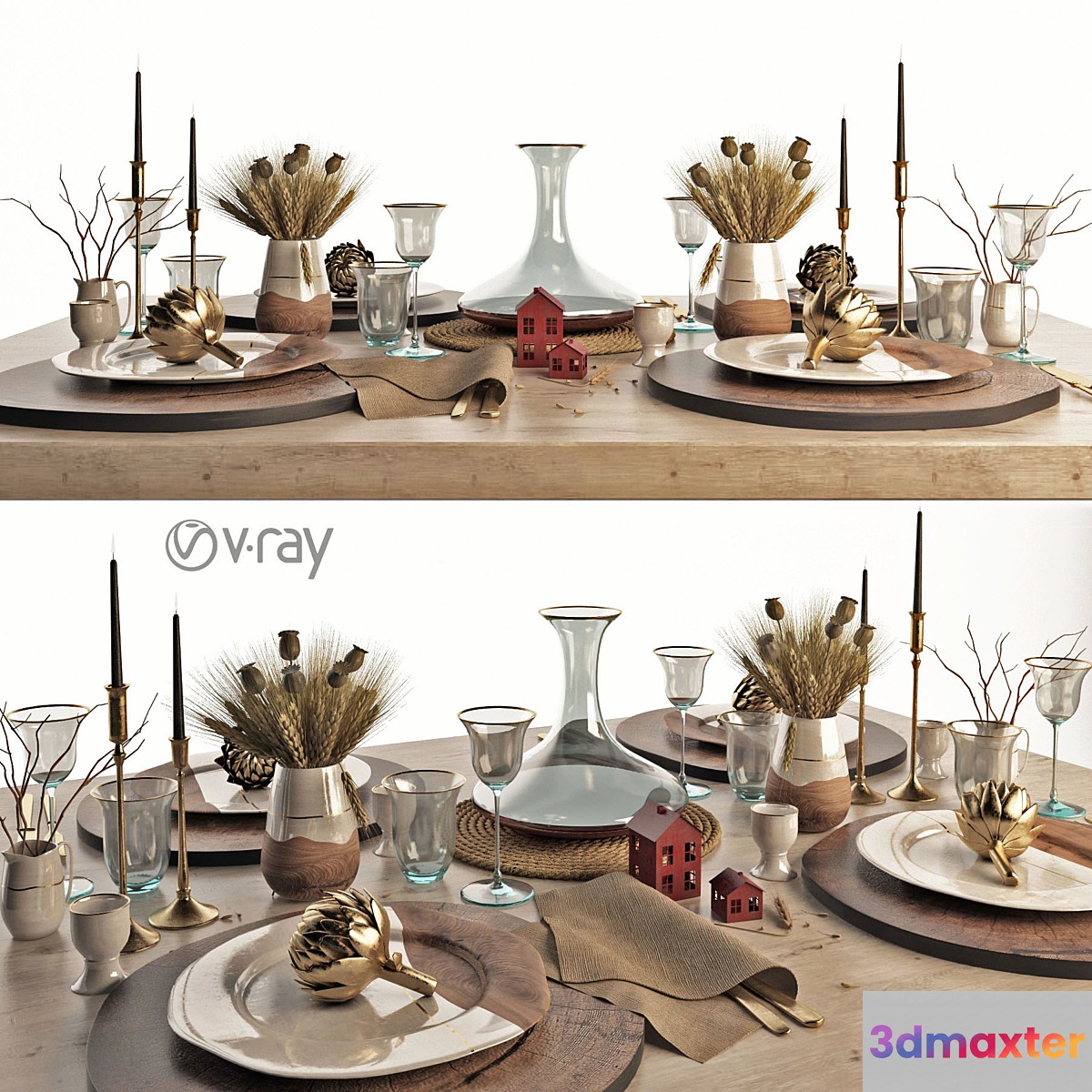 decorative set of dishes