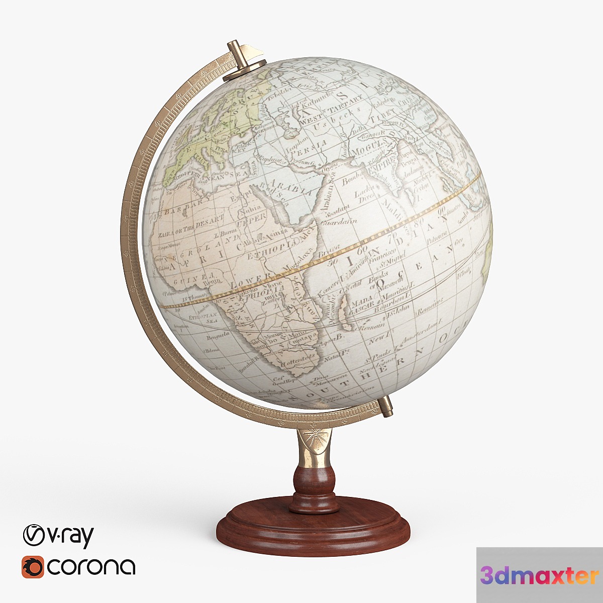 Vintage globe 3D Max