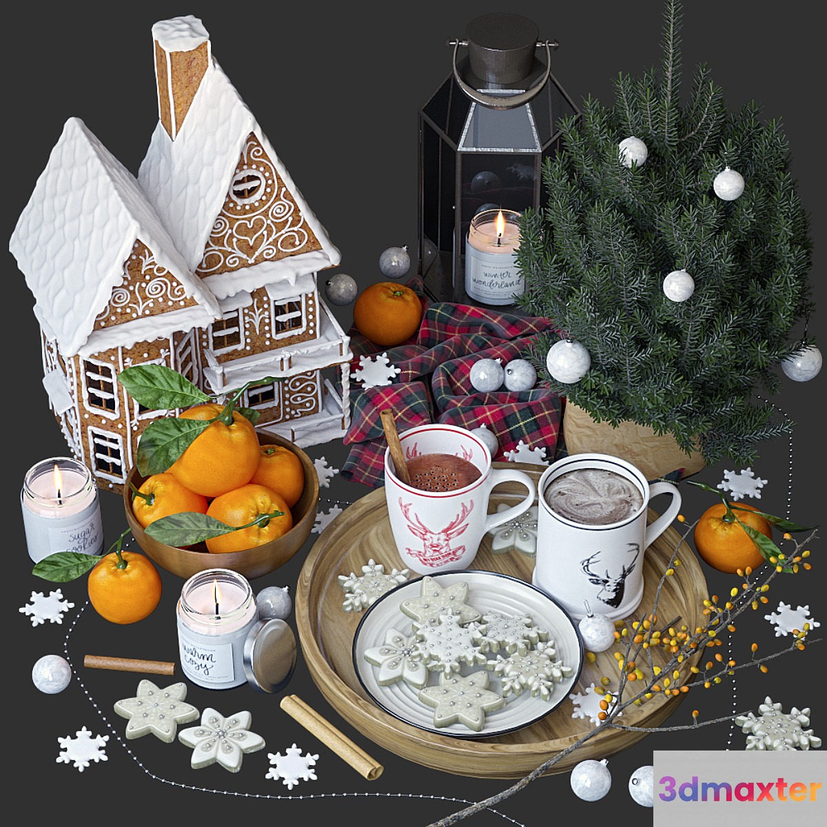 Decorative set with gingerbread house - No.5