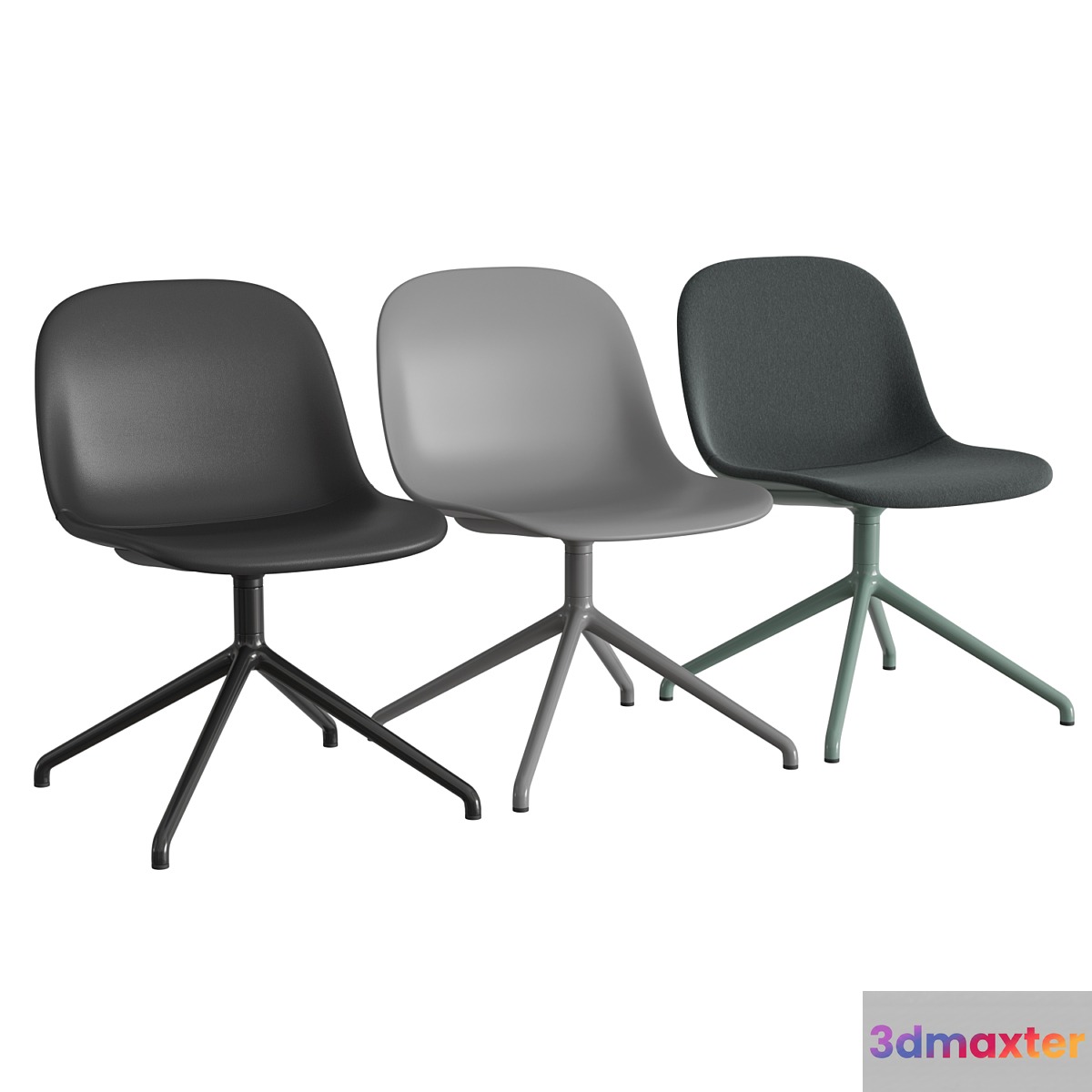 Fiber Side Chair Swivel Base 3D Max