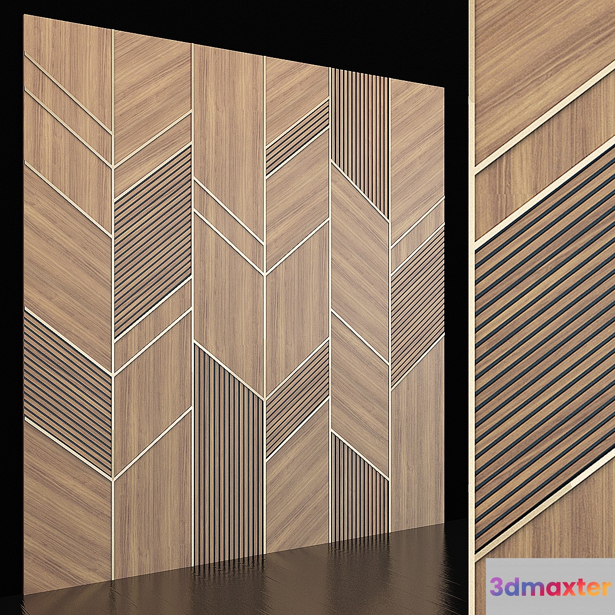Wooden panels 02 3D Max