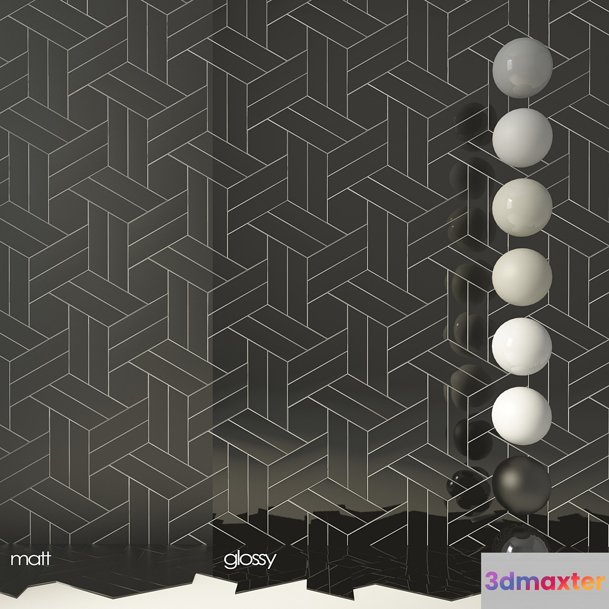 Tile Equipe Chevron Wall SET 3D Max