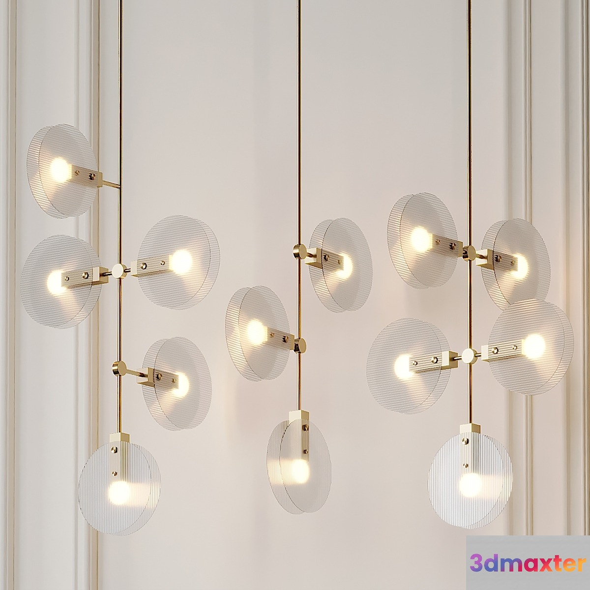 Nebulae Hanging Chandelier 3 Positions 3D Max