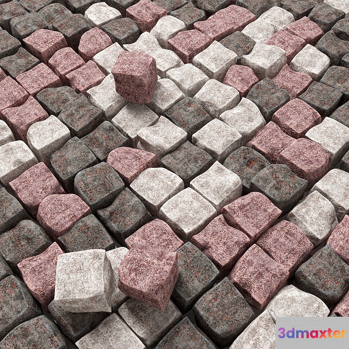 Chipped granite paving _ Paving granite chipped 3D Max