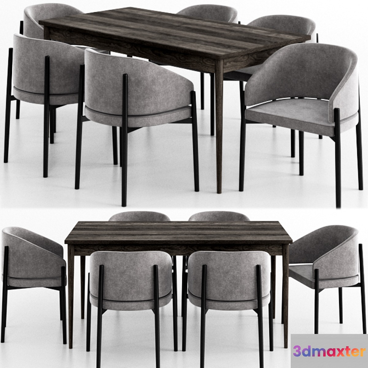 West_Elm _ & _ Porro_Dinning_Set 3D Max