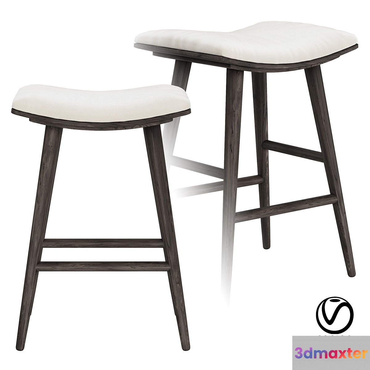 Union Saddle Counter Stool 3D Max