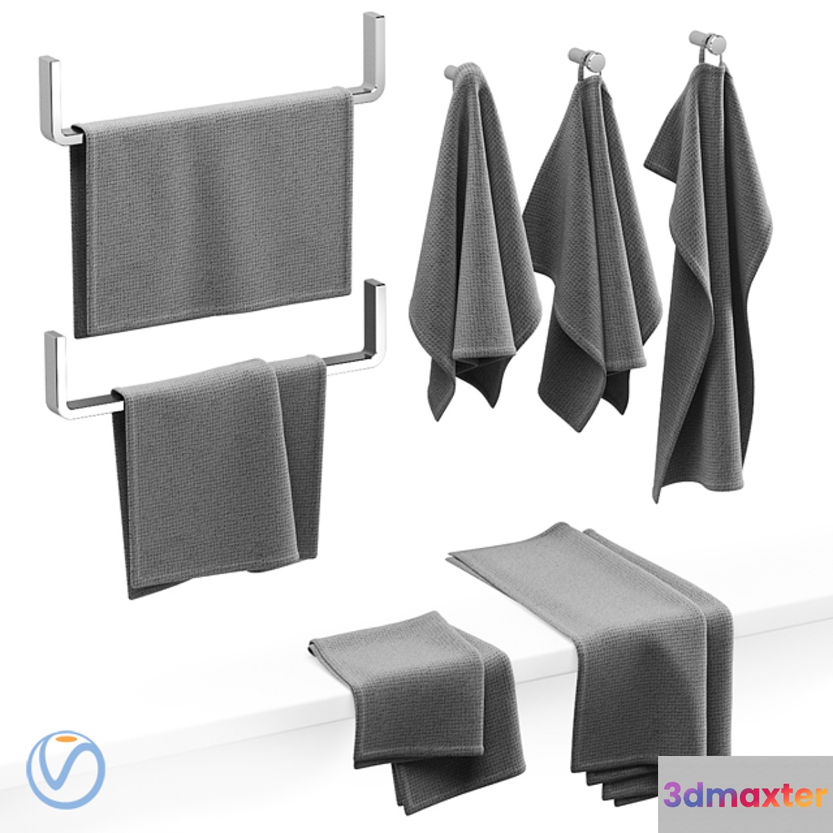 KITCHEN TOWELS GRAY