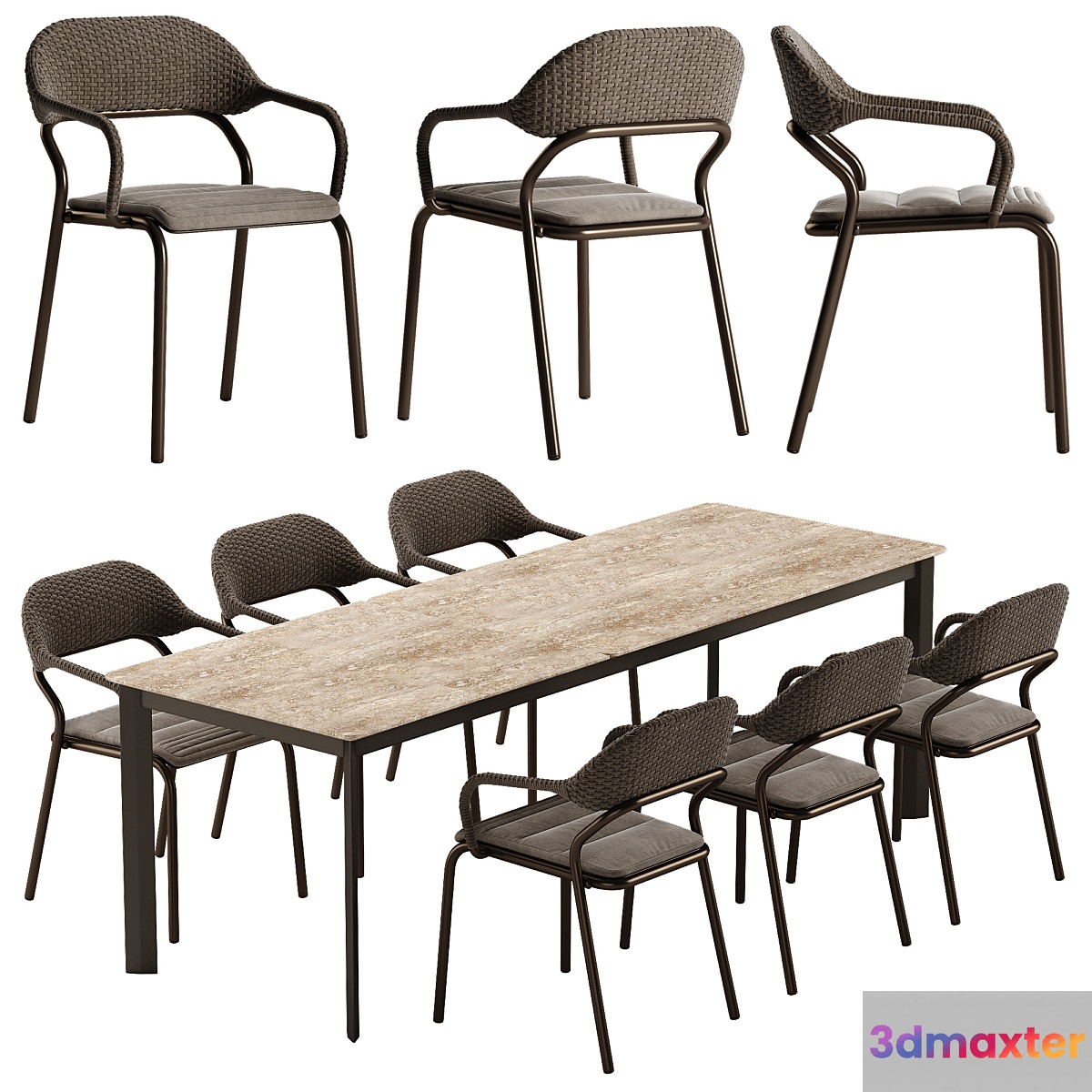 Varaschin noss chair system table set