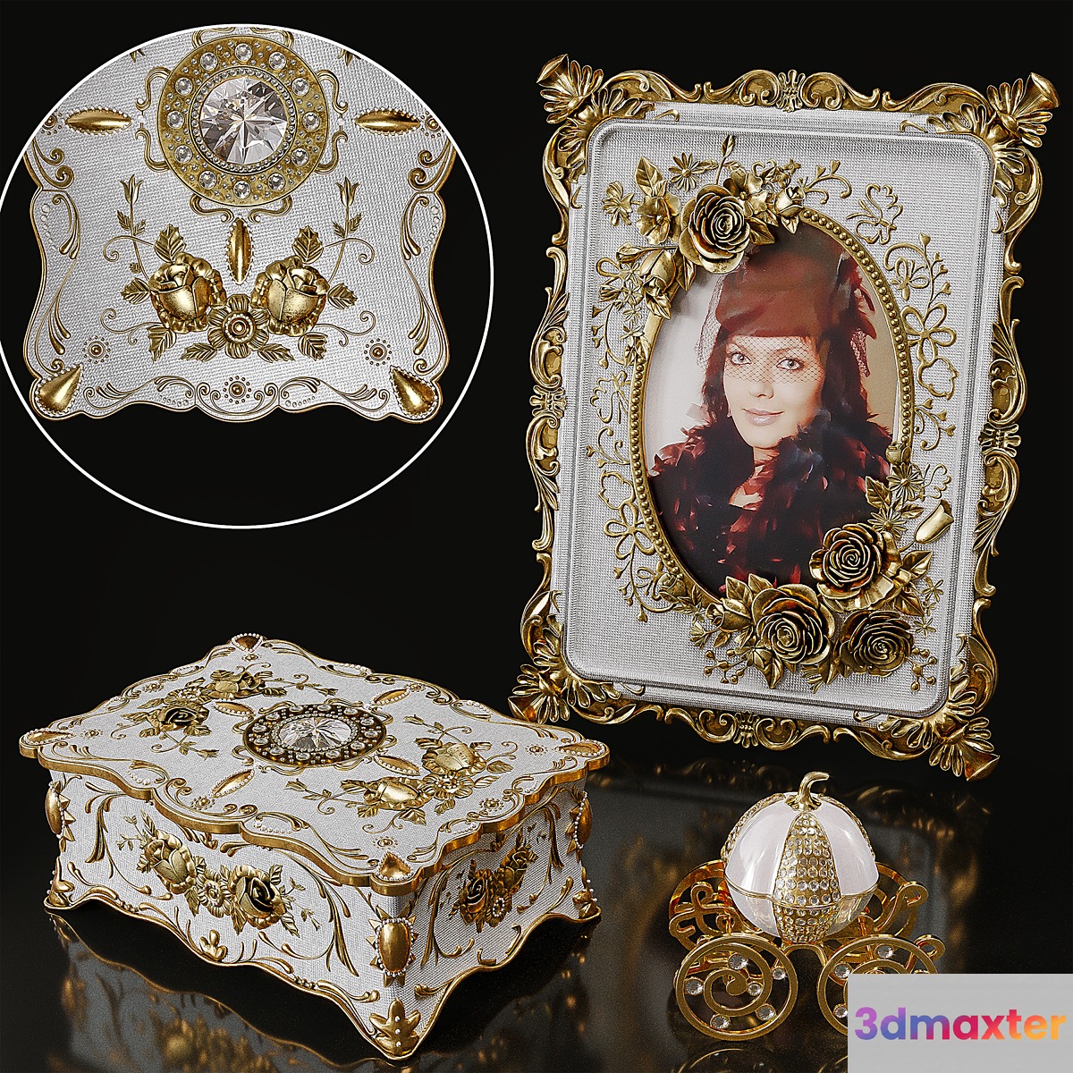 Gold Giftgarden Decor Set 3D Max