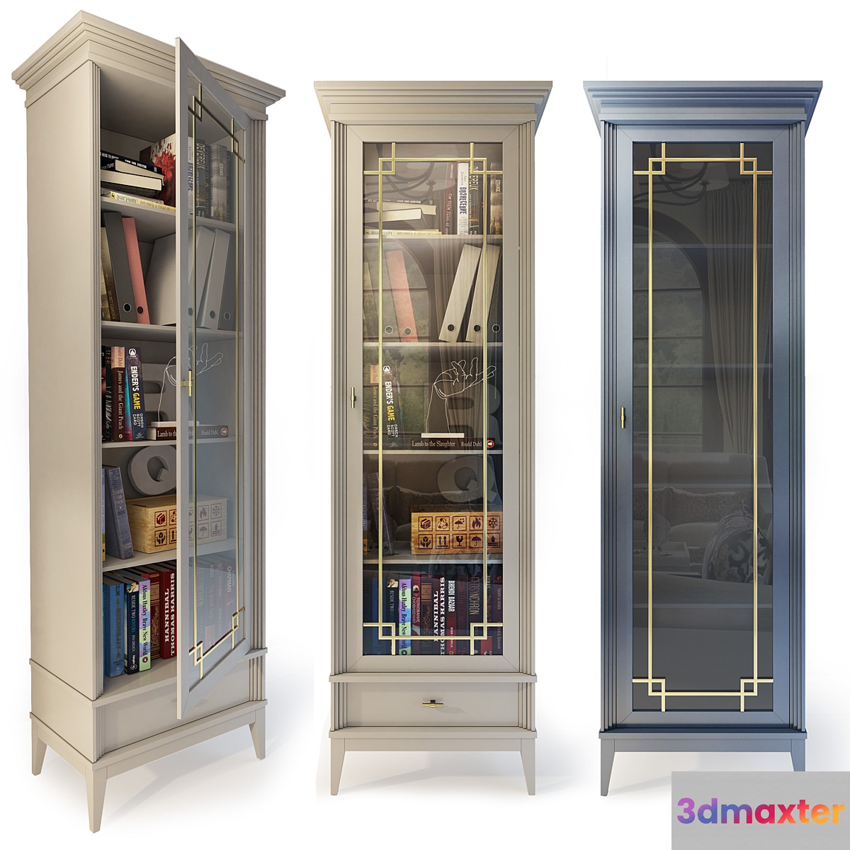 Wardrobe _ Showcase Manhattan. Showcase _ bookcase 3D Max