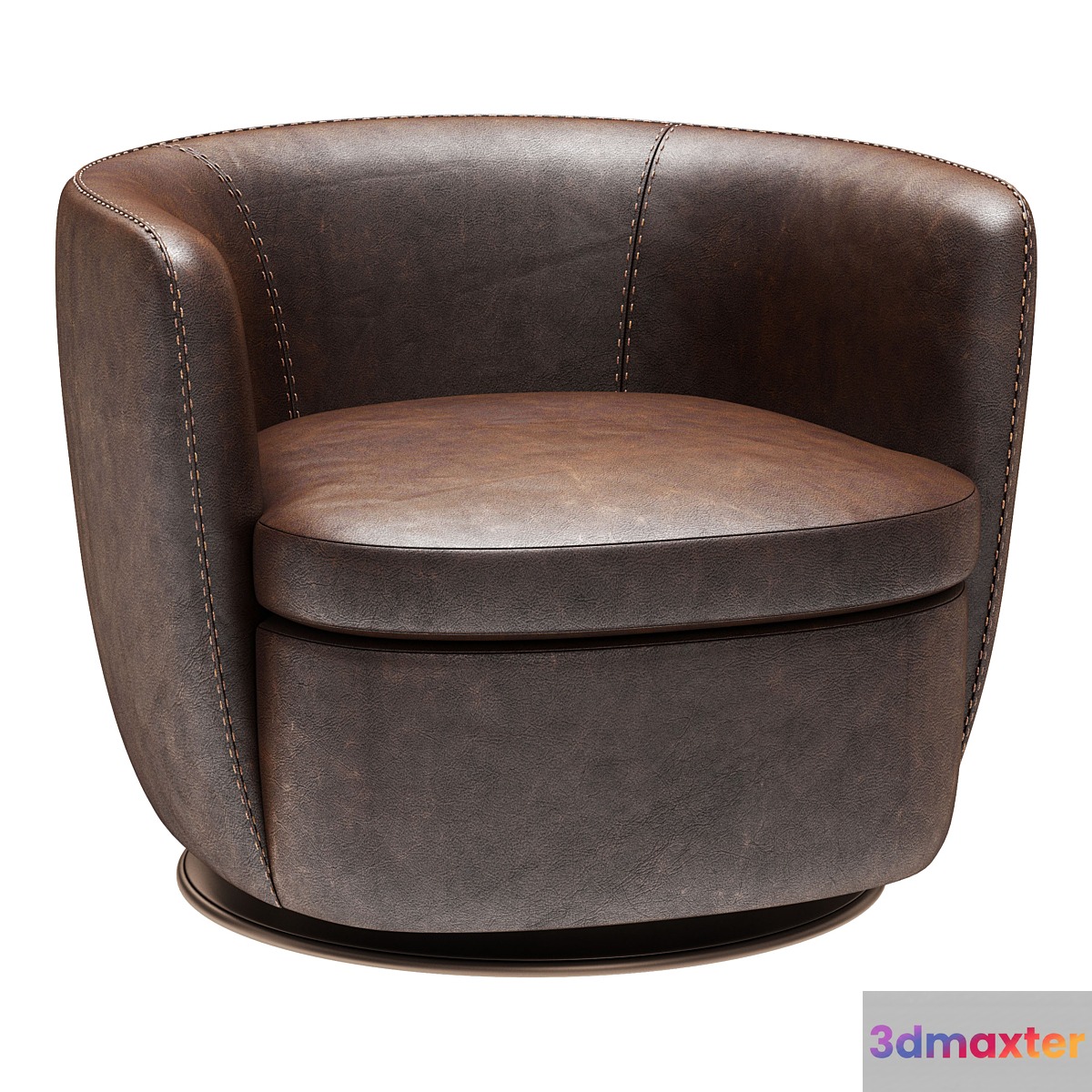 Restoration Hardware Klein Leather Swivel Chair 3D Max