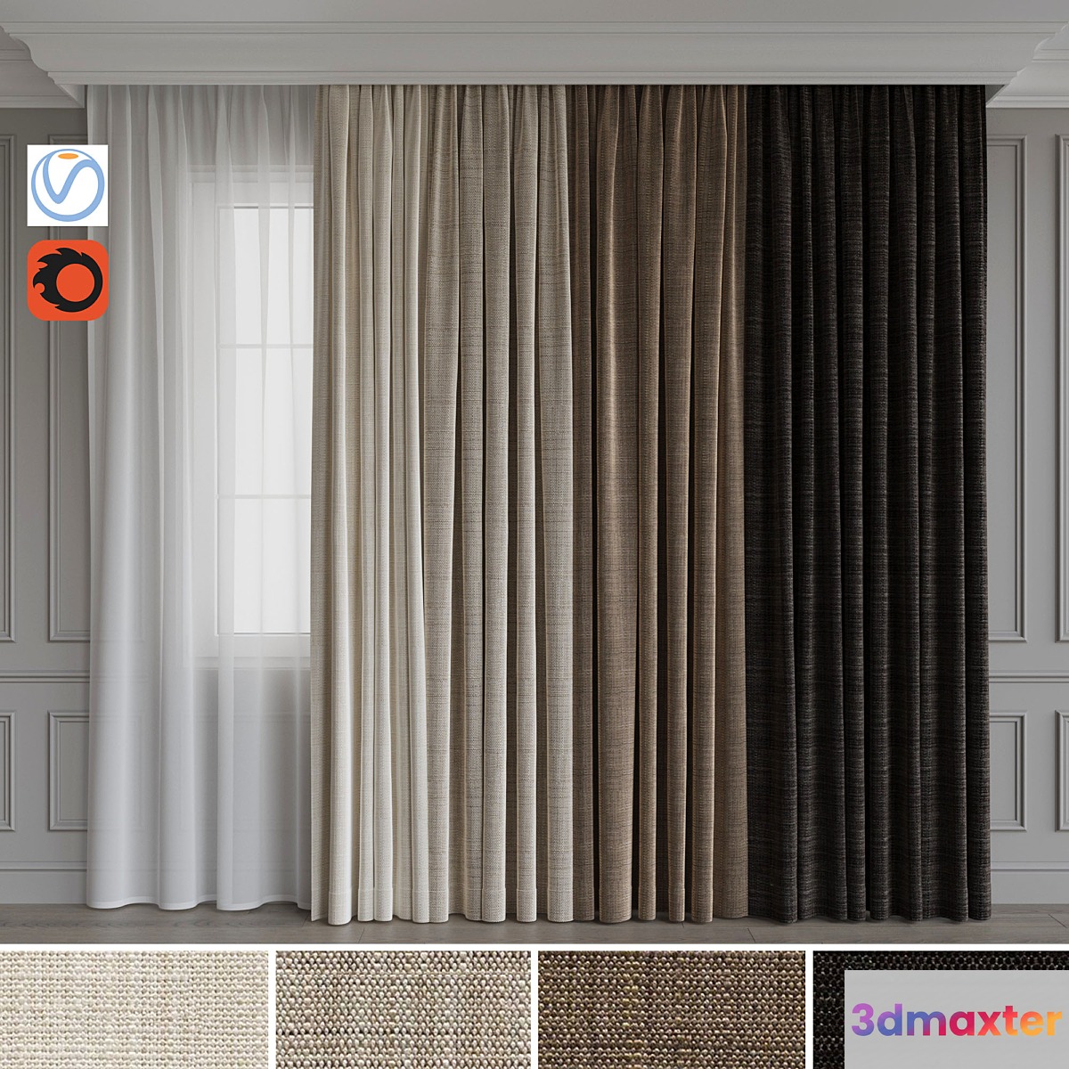 Set of curtains velvet 28 - No.4