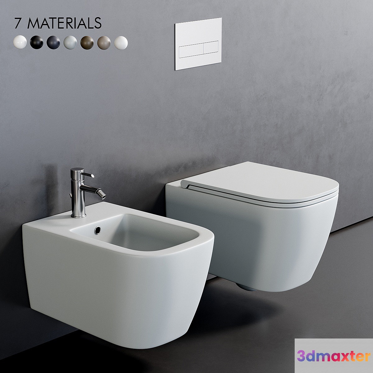 Esedra by SDR Ceramiche Quadra Wall-Hung WC 3D Max