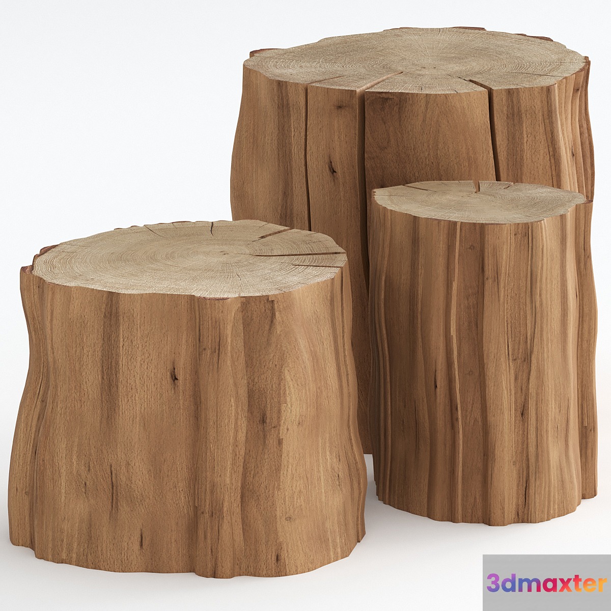 Coffee tables made of stumps 3D Max