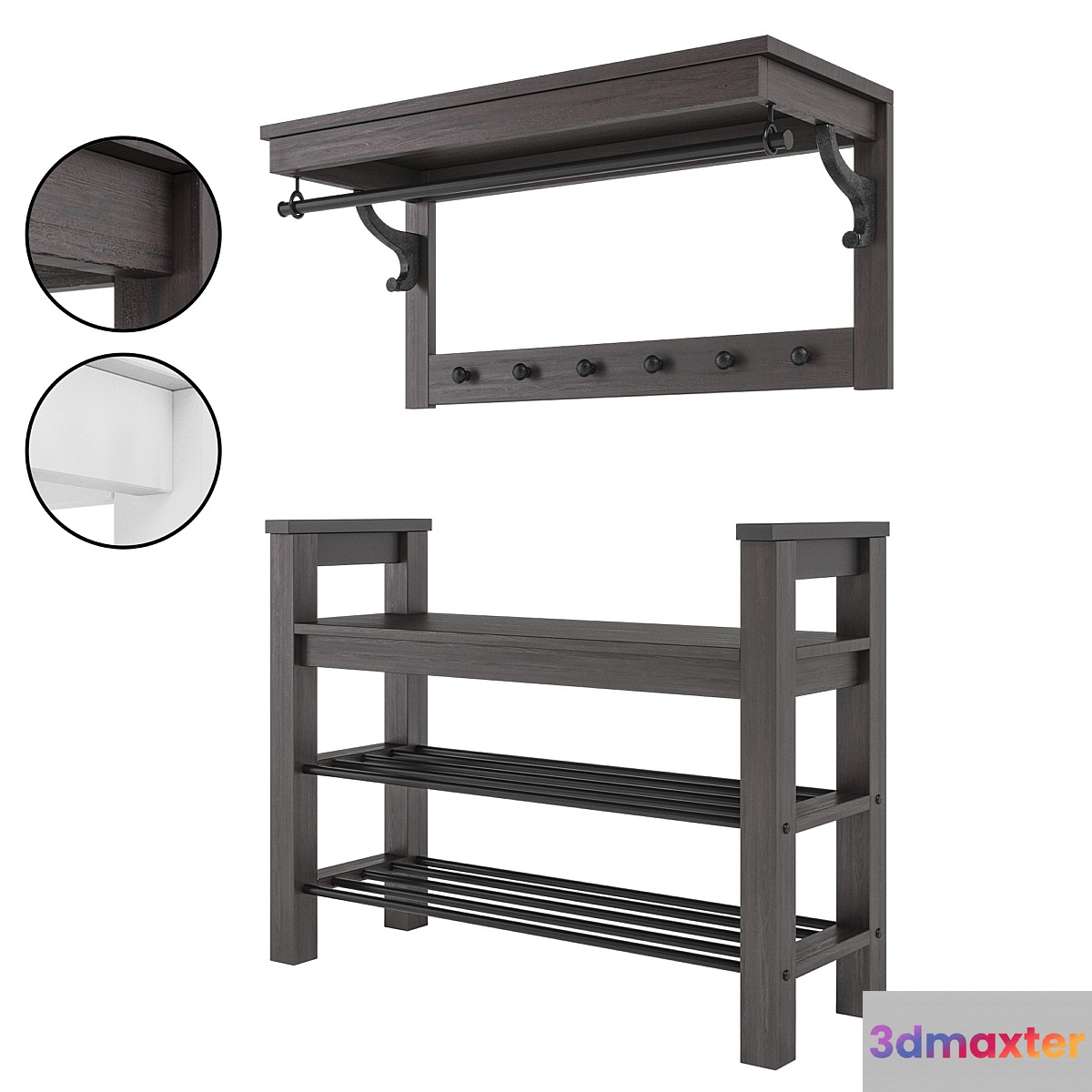 Ikea Hemnes Footwear Bench 3D Max