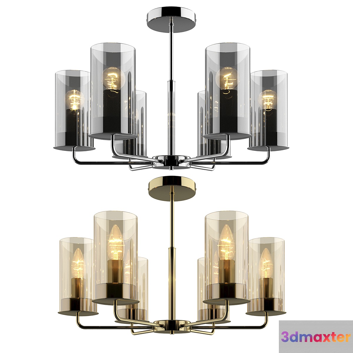Ceiling Chandelier Vele Luce Licia VL1923L06 and VL1924L06 3D Max