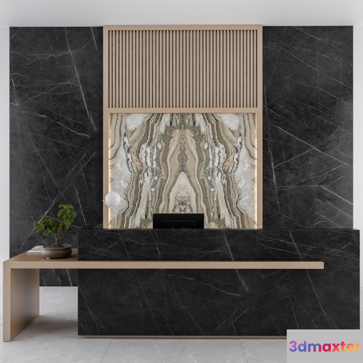 Reception Black and Gold 3D Max
